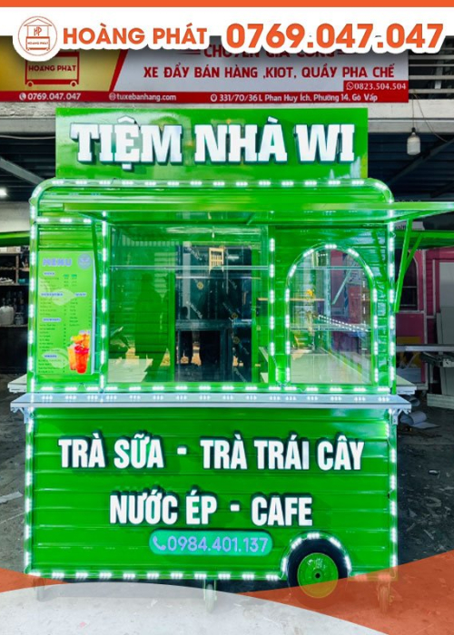KIOT bán đa dạng các loại nước màu xanh lá tươi mát 2m3 x 1m7 x 2m K534
