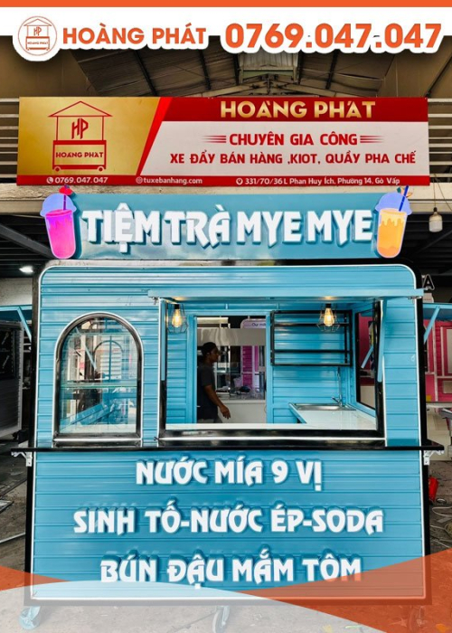 KIOT bán nước mía 9 vị thơm ngon, độc lạ 2m3 x 1m7 x 2m K559