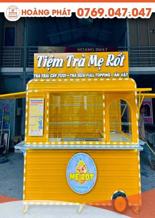 KIOT bán hàng tiệm trà màu vàng 2m1 x 1m5 x 2m K462