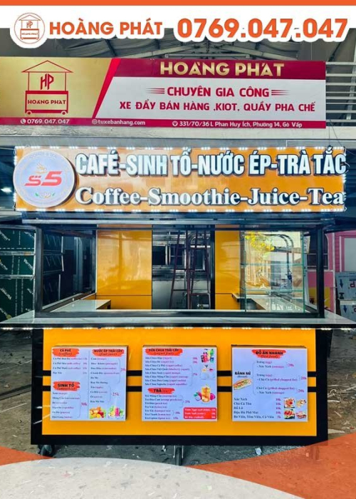 KIOT bán cafe, sinh tố, nước ép, trà tắc 2m x 1m8 x 2m K580