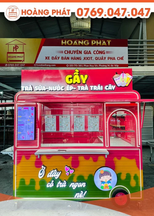 Kiot bán trà sữa 2m2 x 1m6 K410
