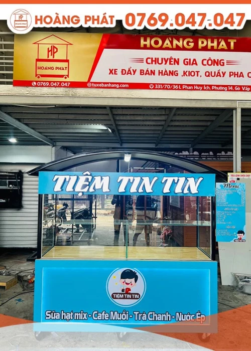 Xe Đồ Uống Xanh Dương 1m8 x 60 x 2m XBH243