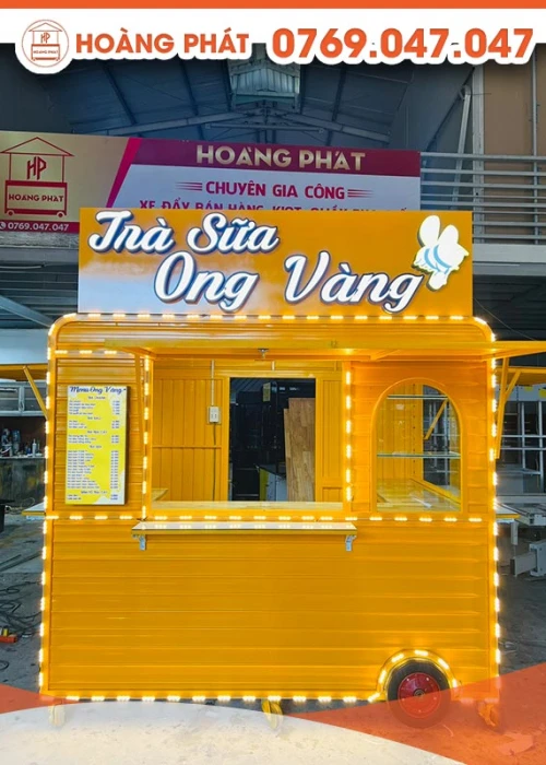 Kiot Trà Sữa Vàng 2m3 x 1m7 x 2m K242