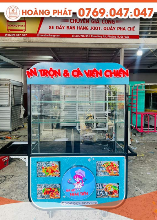 Xe Mì Trộn Cá Viên 1m2 x 60 x 2m XBH255