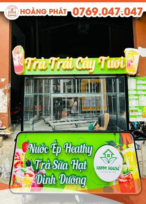 Xe bán trà trái cây tươi Heathy 1m8 x 60 x 2m XBH567