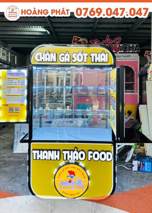 Xe bán chân gà sốt Thái nhỏ gọn 1m x 60 x 2m XBH594