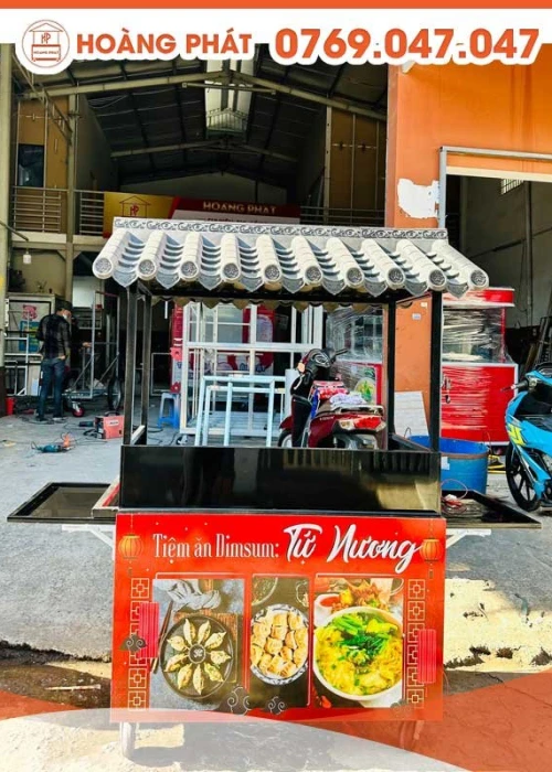 Xe bán hàng bán Dimsum 1m2 x 60 x 2m XBH430