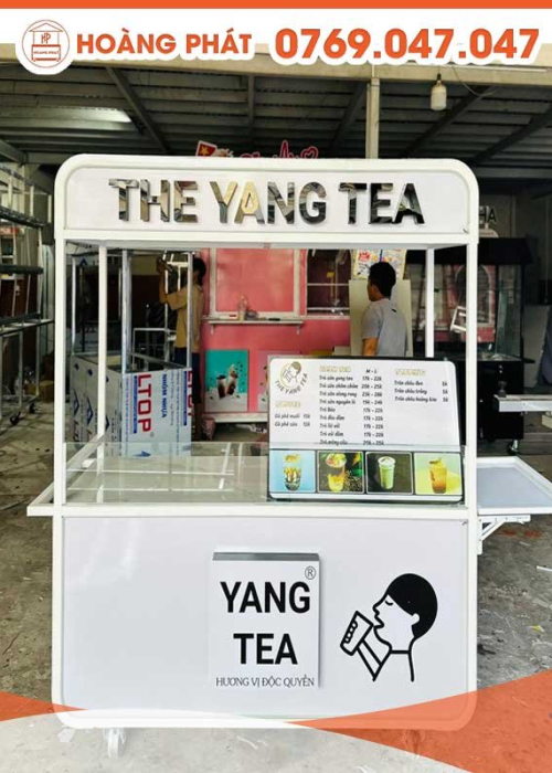 Xe bán hàng phong cách Hàn Quốc đơn giản 1m6 x 60 x 2m XBH595