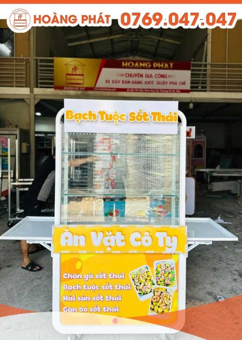 Xe bán hàng ăn vặt ẩm thực Thái 1m x 60 x 2m XBH455