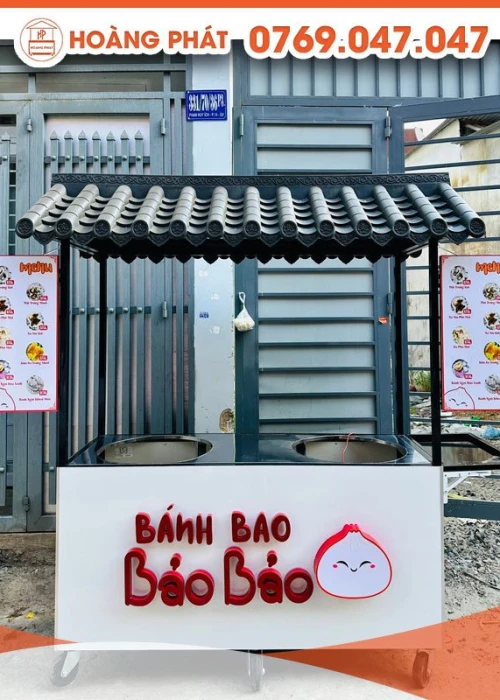 Xe bán bánh bao phong cách Nhật Bản 1m6 x 60 x 2m XBH566