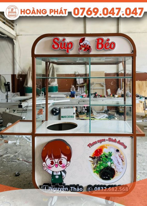 Xe bán súp cua thơm ngon, dinh dưỡng 1m2 x 60 x 2m XBH520