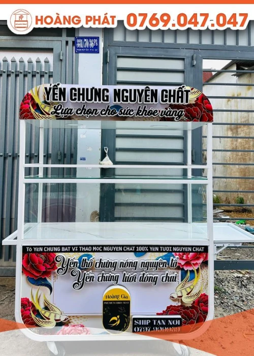 Xe bán yến chưng nguyên chất 1m4 x 60 x 2m XBH565