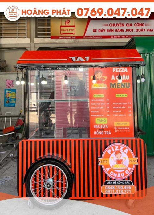 Xe Trà Sữa, Bán Pizza 1m5 x 60 x 2m XTS473