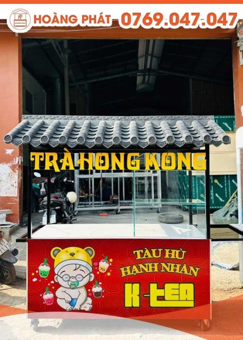 Xe bán trà phong cách Hong Kong 1m6 x 60 x 2m XBH589