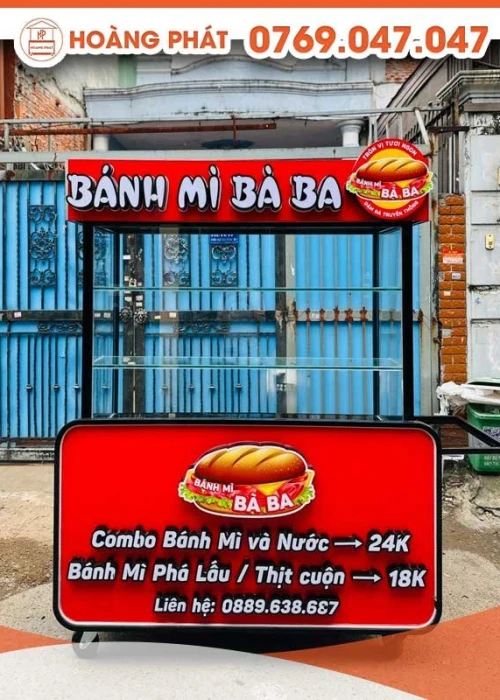 Xe bánh mì phá lấu, thịt cuộn 1m4 x 60 x 2m XBM468