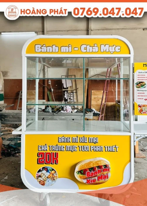 Xe xíu mại, bánh mì chả mực trứng tươi Phan Thiết 1m2 x 60 x 2m XBM543
