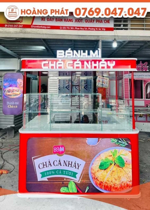 KIOT bán hàng bánh mì chả cá nhảy 2m1 x 1m5 x 2m K466
