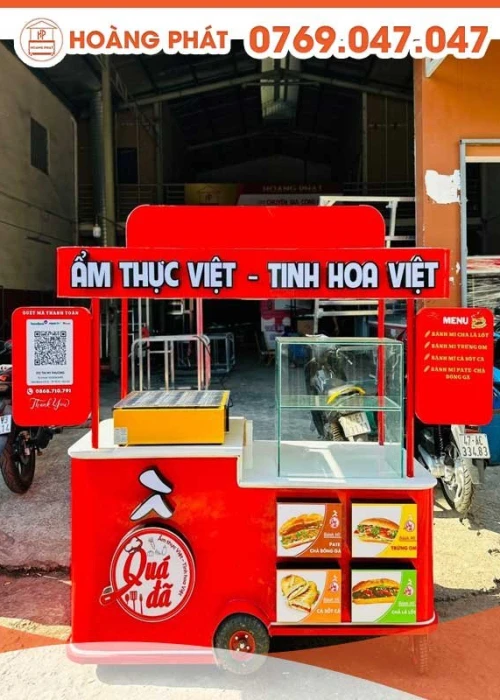 Xe bánh mì ẩm thực Việt 1m8 x 60 x 2m XBM429