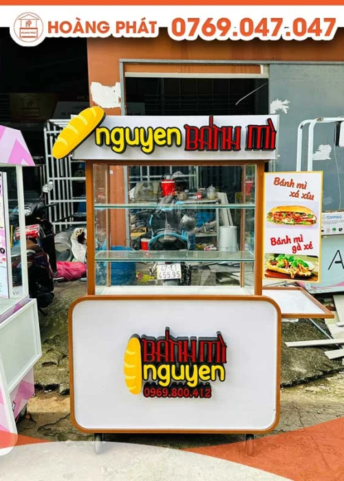 Xe bán bánh mỳ 1m x 60 x 2m XBM326