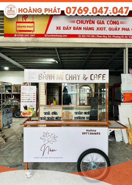 Xe bánh mì và cafe 1m5 x 60 x 2m XBM404