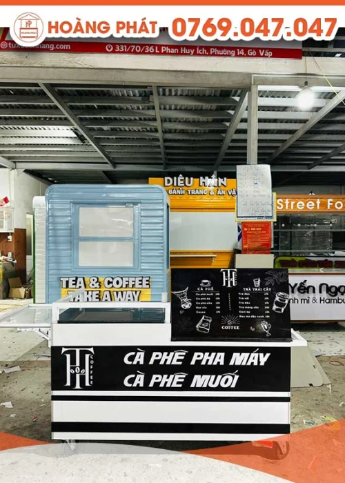 Xe bán cafe 1m4 x 60 x 2m XCF342