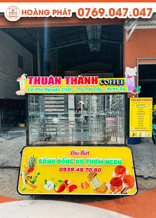 Xe đẩy cafe nguyên chất 1m6 x 60 x 2m XCF424