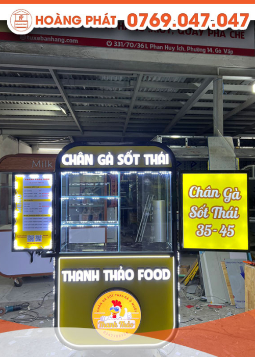 Xe bán chân gà sốt 1m x 60 x 2m XBH452