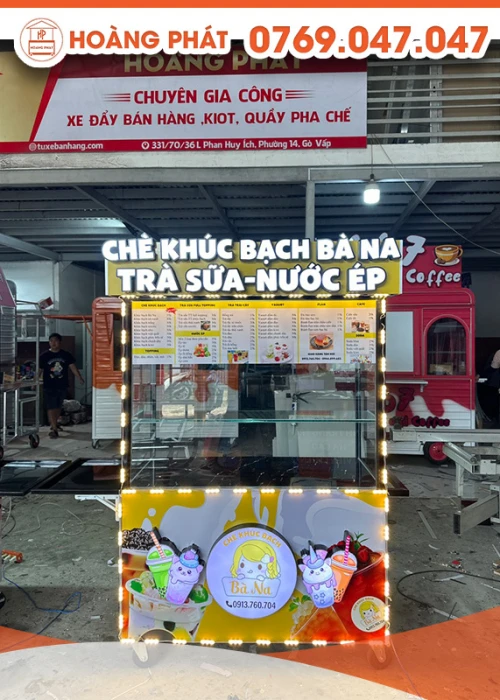 Xe bán chè khúc bạch 1m2 x 60 x 2m XBH322