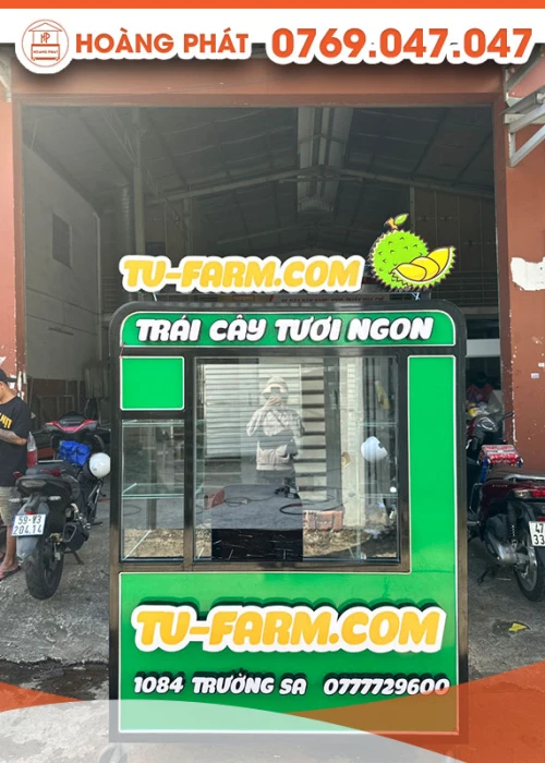 Xe đẩy bán trái cây tươi ngon 1m4 x 60 x 2m XBH443