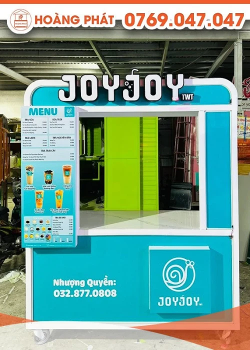 Xe trà sữa JOY JOY màu xanh ngọc bích đẹp mắt 1m6 x 60 x 2m XTS523