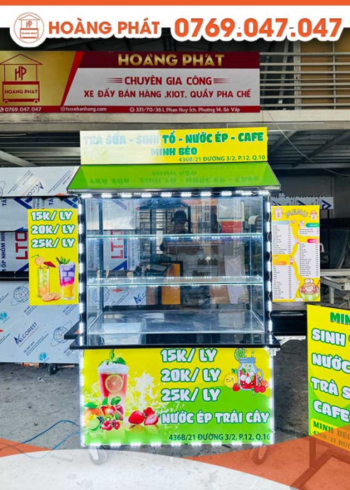 Xe trà sữa 1m2 x 60 XBH336