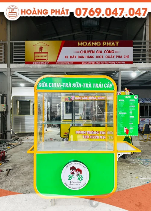 Tủ xe bán trà sữa 1m2 x 60 x 2m XTS383