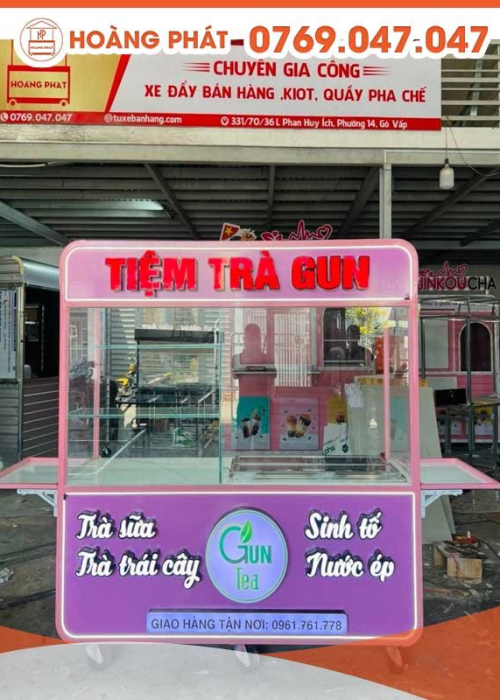 Xe trà sữa, trà trái cây, sinh tố, nước ép 1m8 x 60 x 2m XTS600