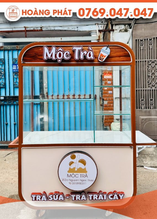 Xe trà sữa kết hợp màu nâu và màu kem nhẹ nhàng 1m2 x 60 x 2m XTS535