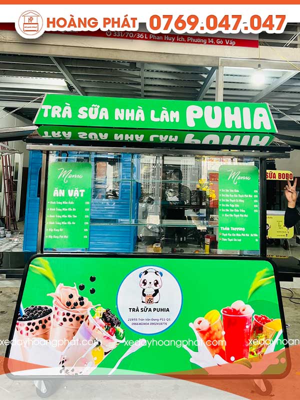 Xe trà sữa nhà làm 1m-1m8 x 60 x 2m XTS57